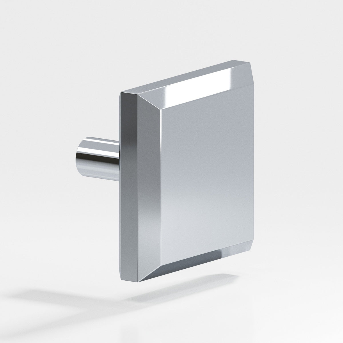 Colonial Bronze 126 Square Beveled Knob with Straight Post, 1-1/4 in - Polished Chrome