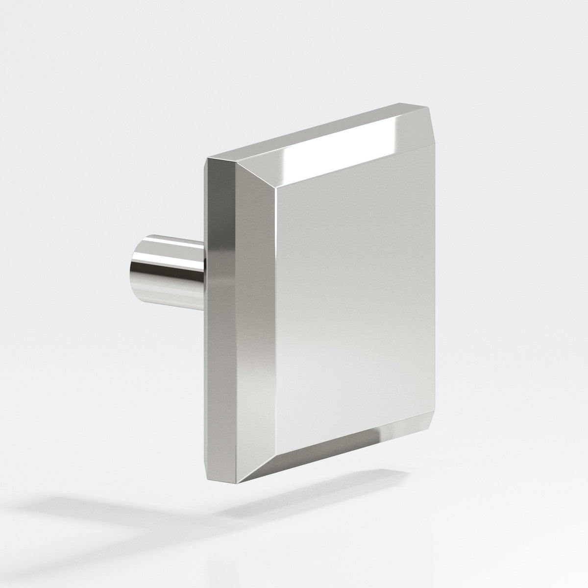 Colonial Bronze 126 Square Beveled Knob with Straight Post, 1-1/4 in - Polished Nickel