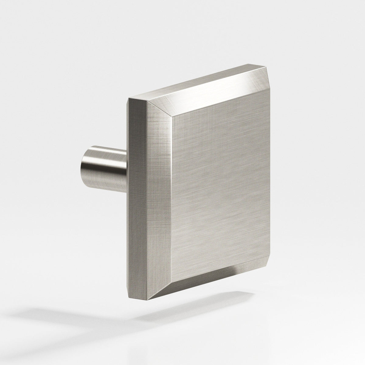Colonial Bronze 126 Square Beveled Knob with Straight Post, 1-1/4 in - Satin Nickel