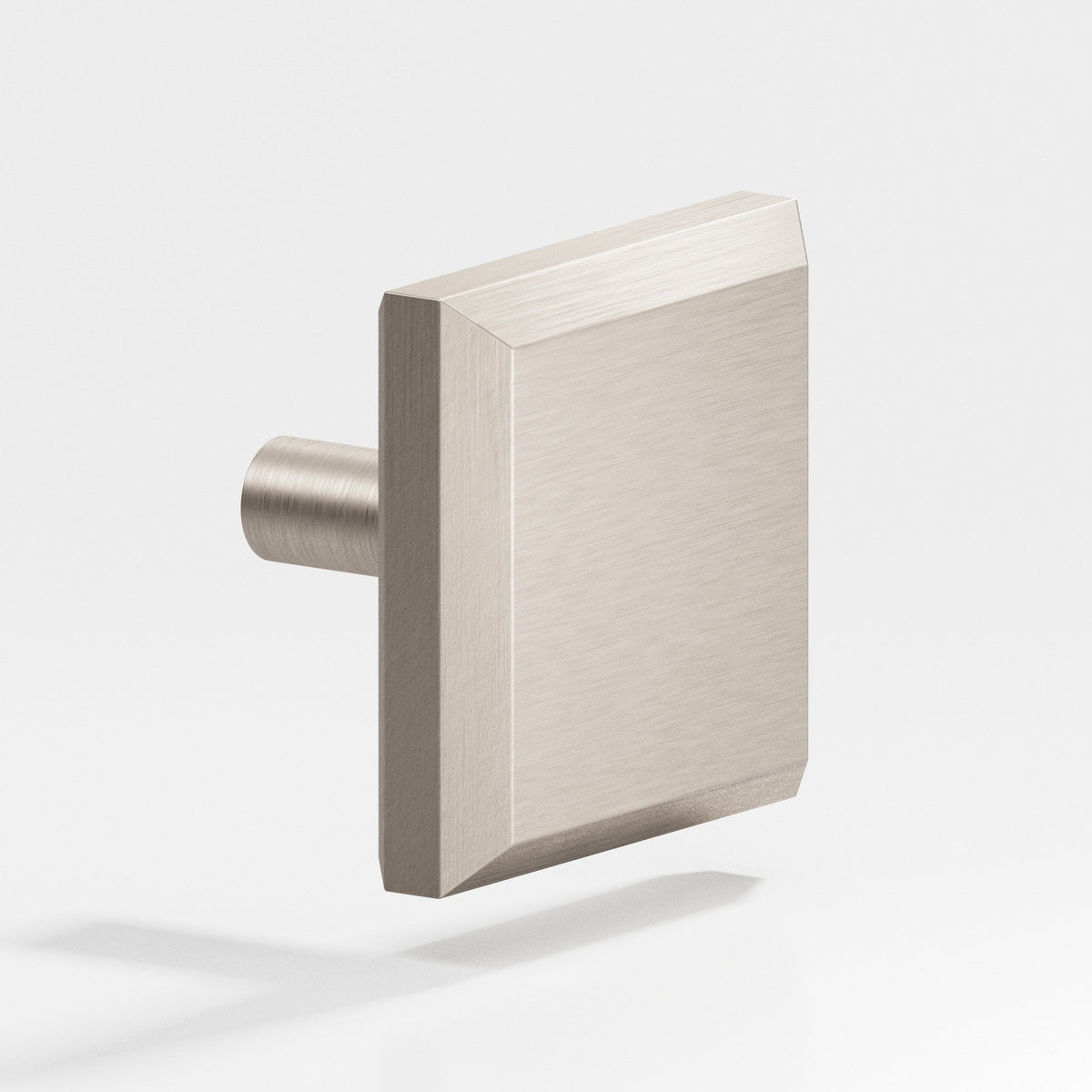 Colonial Bronze 126 Square Beveled Knob with Straight Post, 1-1/4 in - Matte Satin Nickel