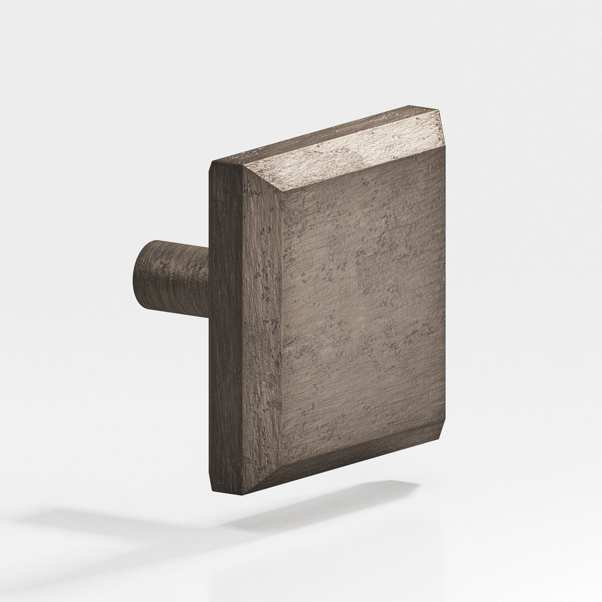 Colonial Bronze 126 Square Beveled Knob with Straight Post, 1-1/4 in - Distressed Pewter