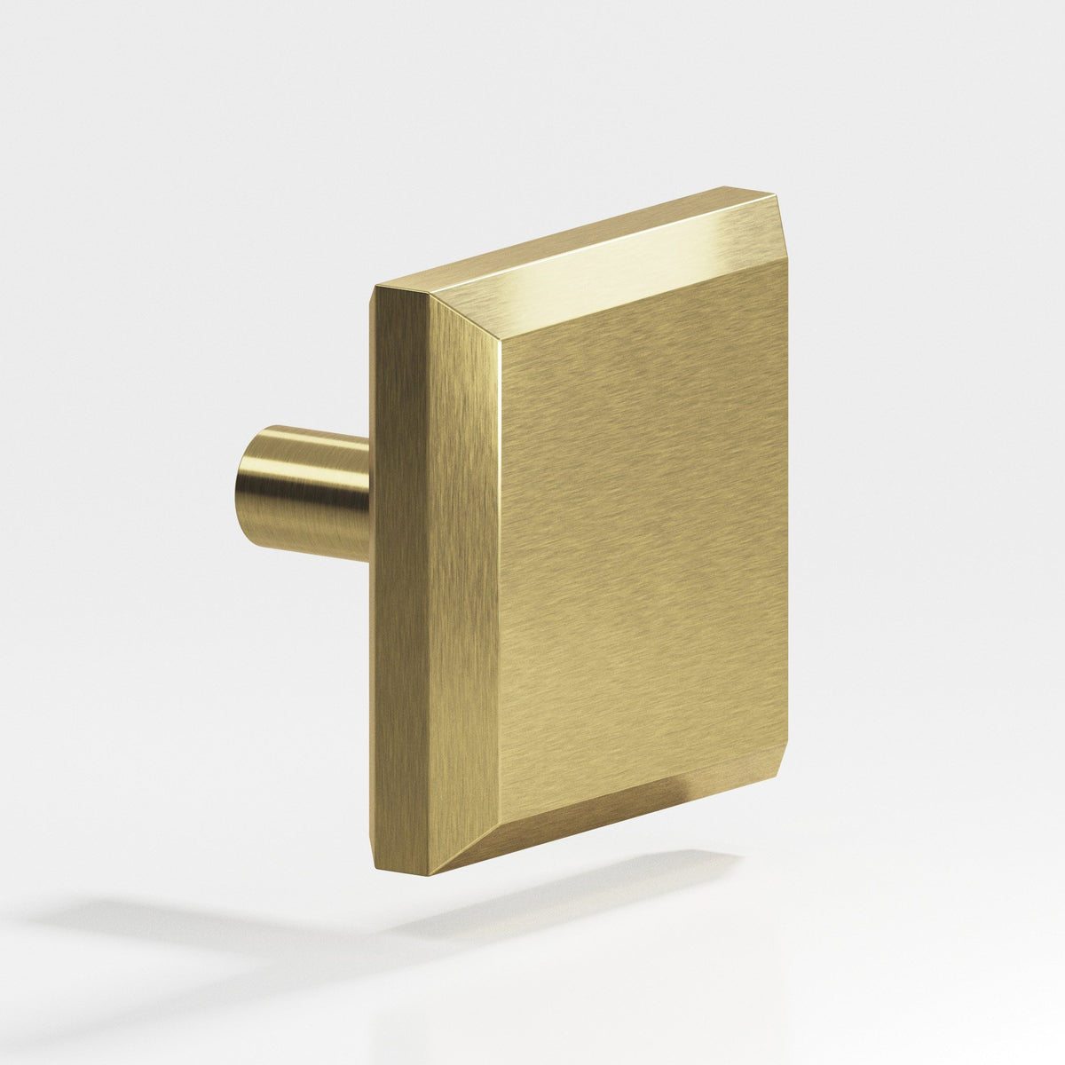 Colonial Bronze 127 Square Beveled Knob with Straight Post, 1-1/2 in - Antique Brass