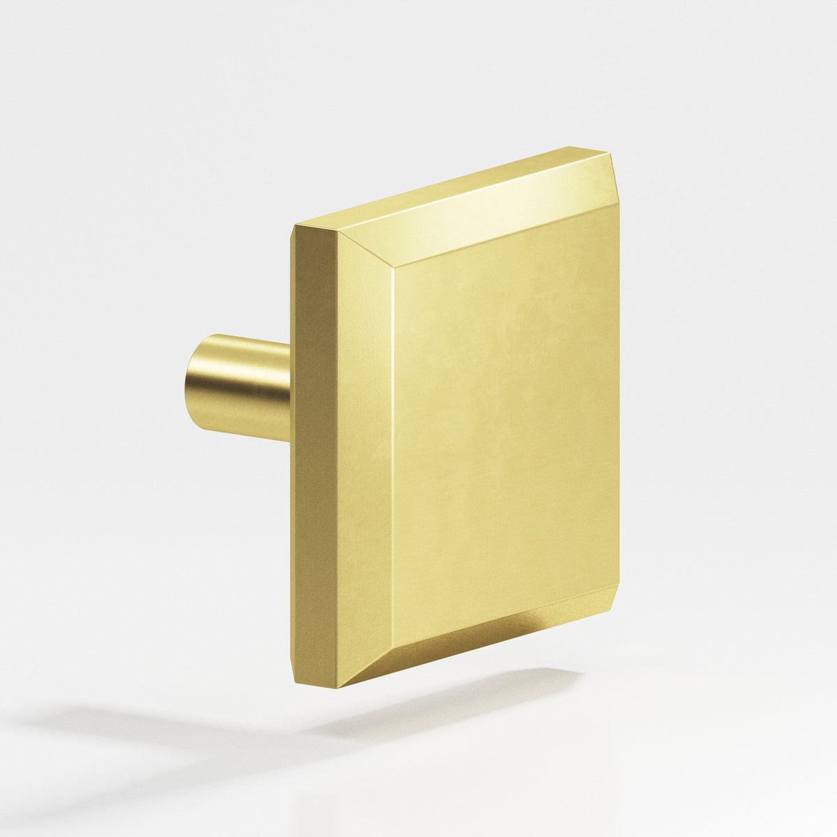 Colonial Bronze 126 Square Beveled Knob with Straight Post, 1-1/4 in - Matte Satin Brass