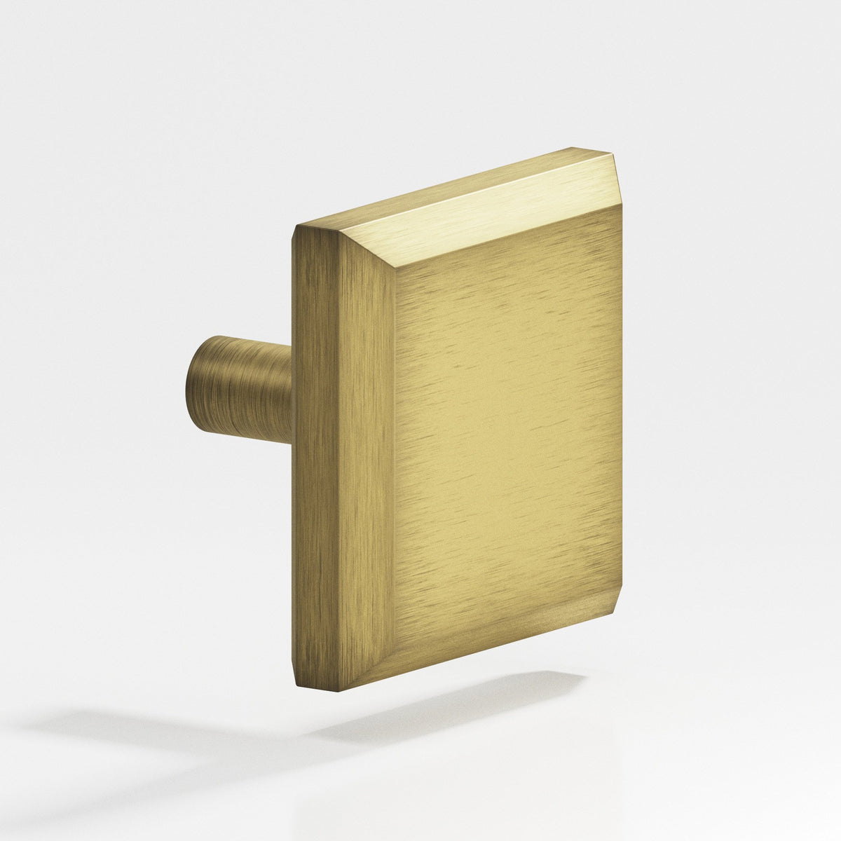 Colonial Bronze 126 Square Beveled Knob with Straight Post, 1-1/4 in - Matte Antique Satin Brass