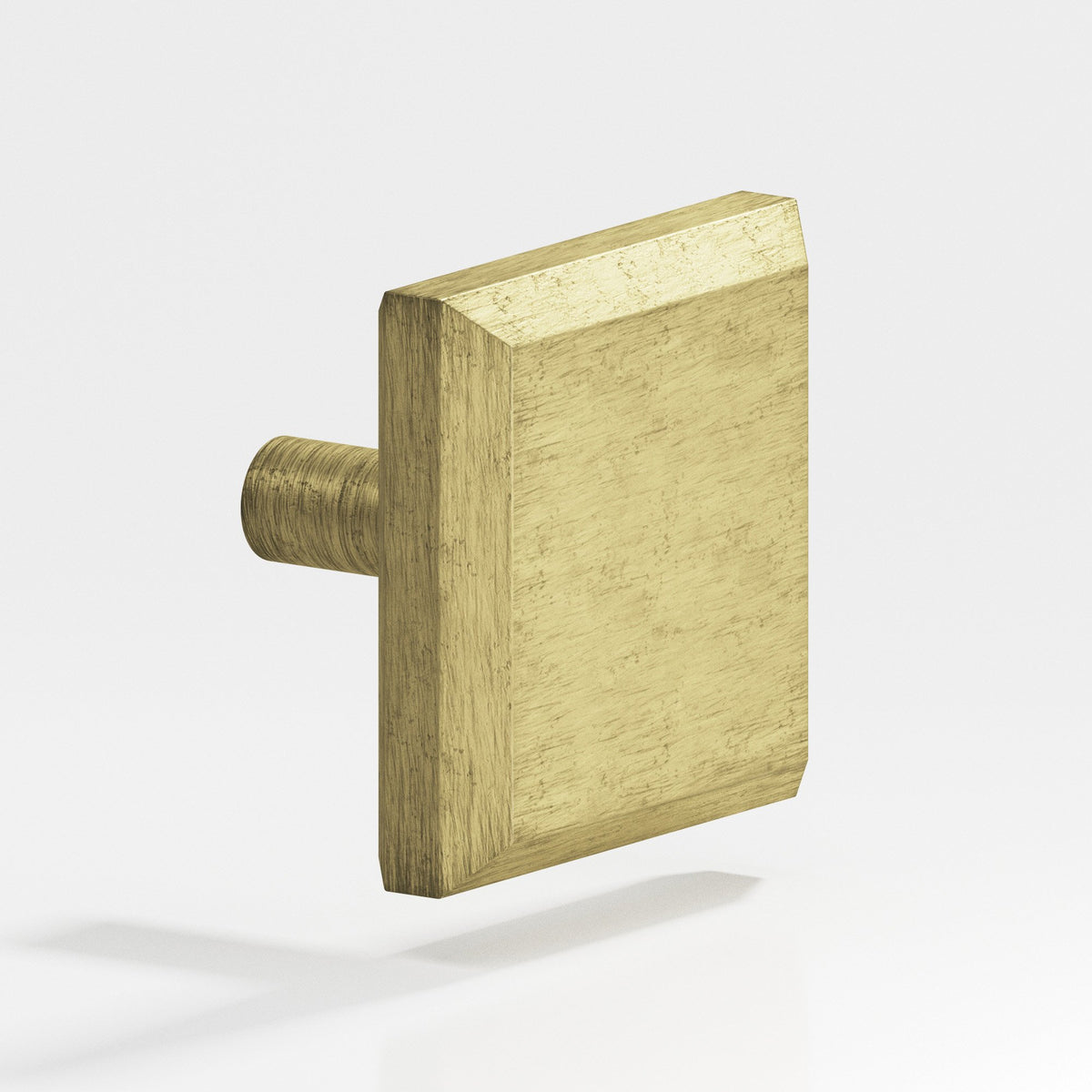 Colonial Bronze 126 Square Beveled Knob with Straight Post, 1-1/4 in - Distressed Antique Brass