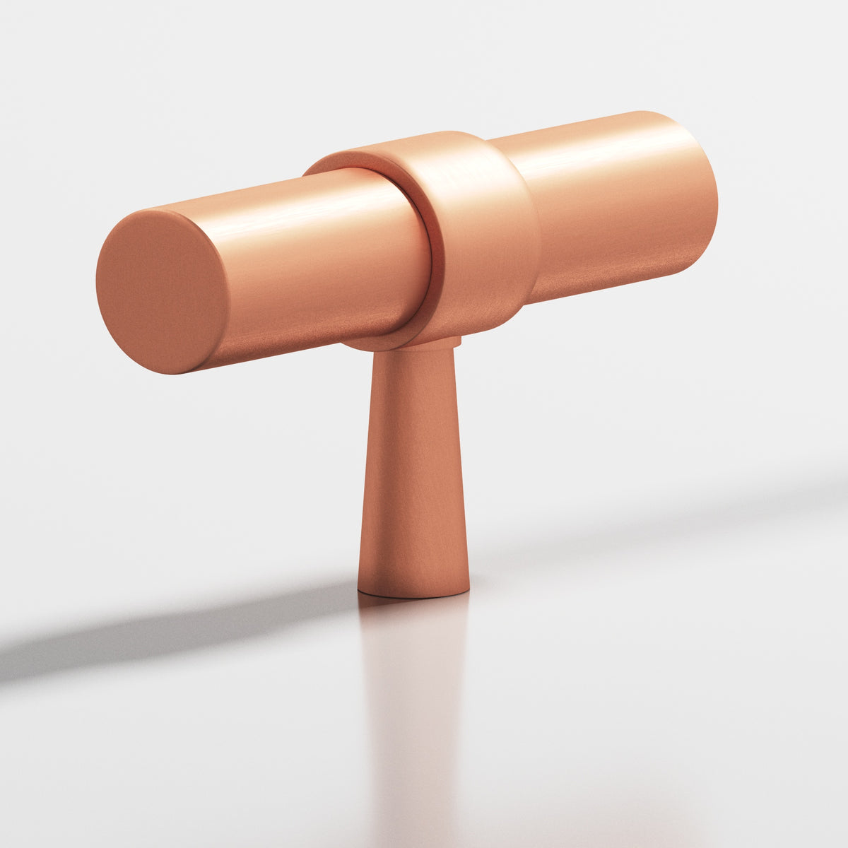 Colonial Bronze 1301 Collared T-Knob with Tapered Post, 2 in - Matte Satin Copper