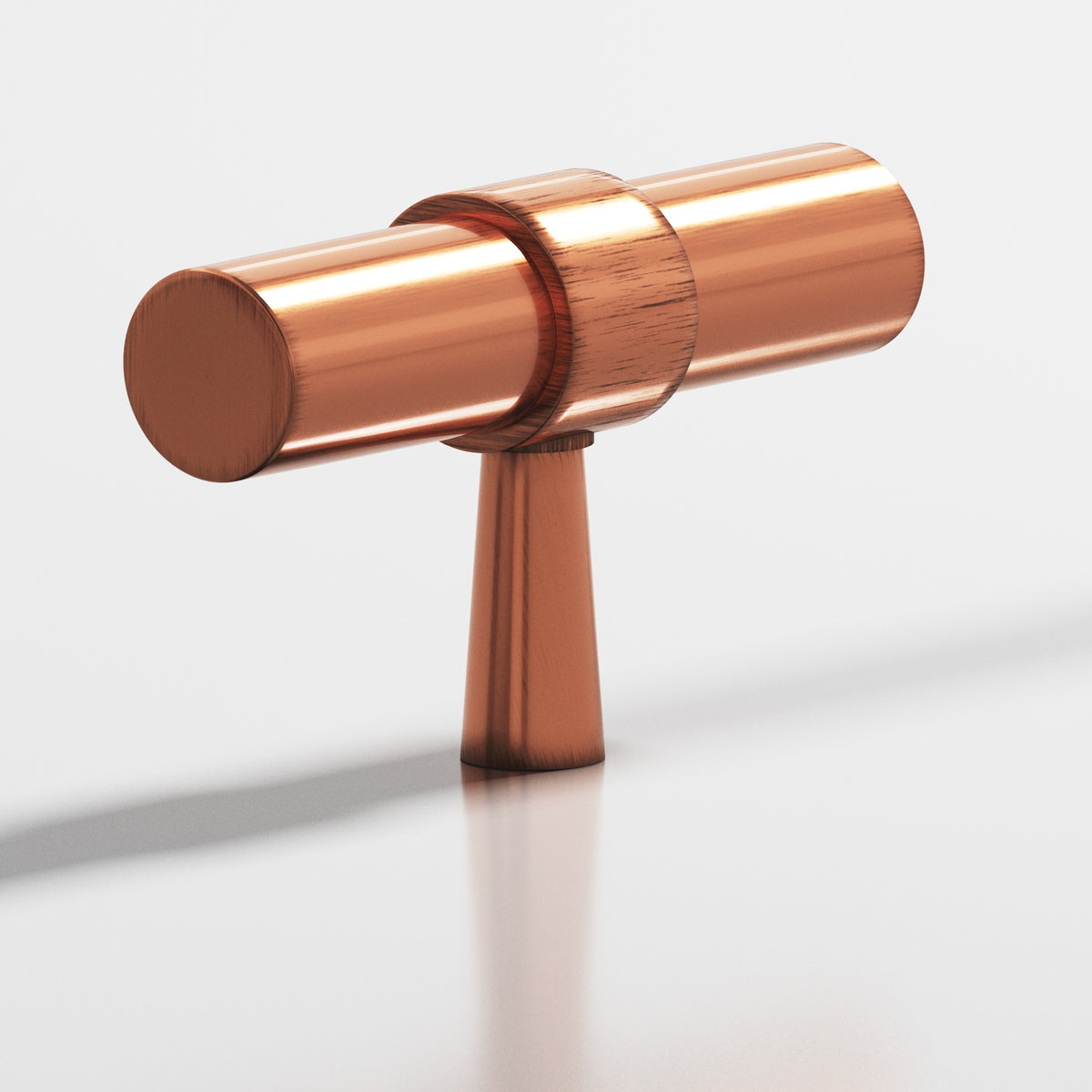 Colonial Bronze 1301 Collared T-Knob with Tapered Post, 2 in - Antique Copper