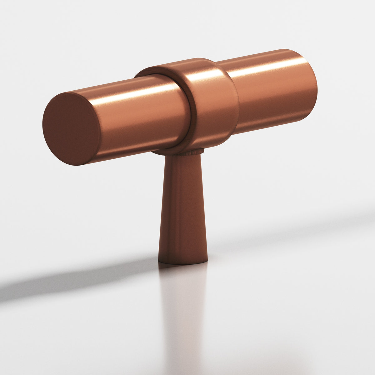 Colonial Bronze 1301 Collared T-Knob with Tapered Post, 2 in - Matte Antique Copper
