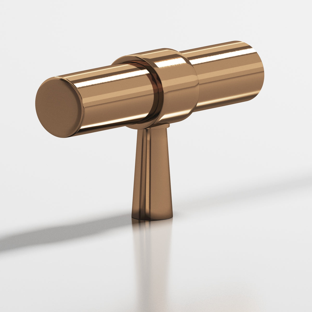 Colonial Bronze 1301 Collared T-Knob with Tapered Post, 2 in - Polished Bronze