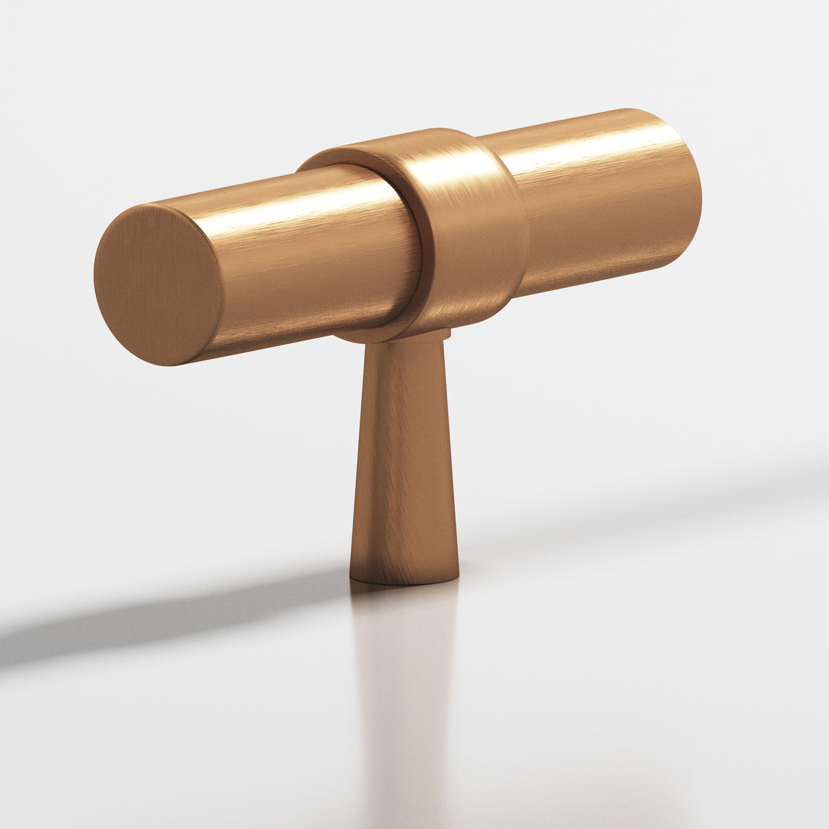Colonial Bronze 1301 Collared T-Knob with Tapered Post, 2 in - Matte Satin Bronze