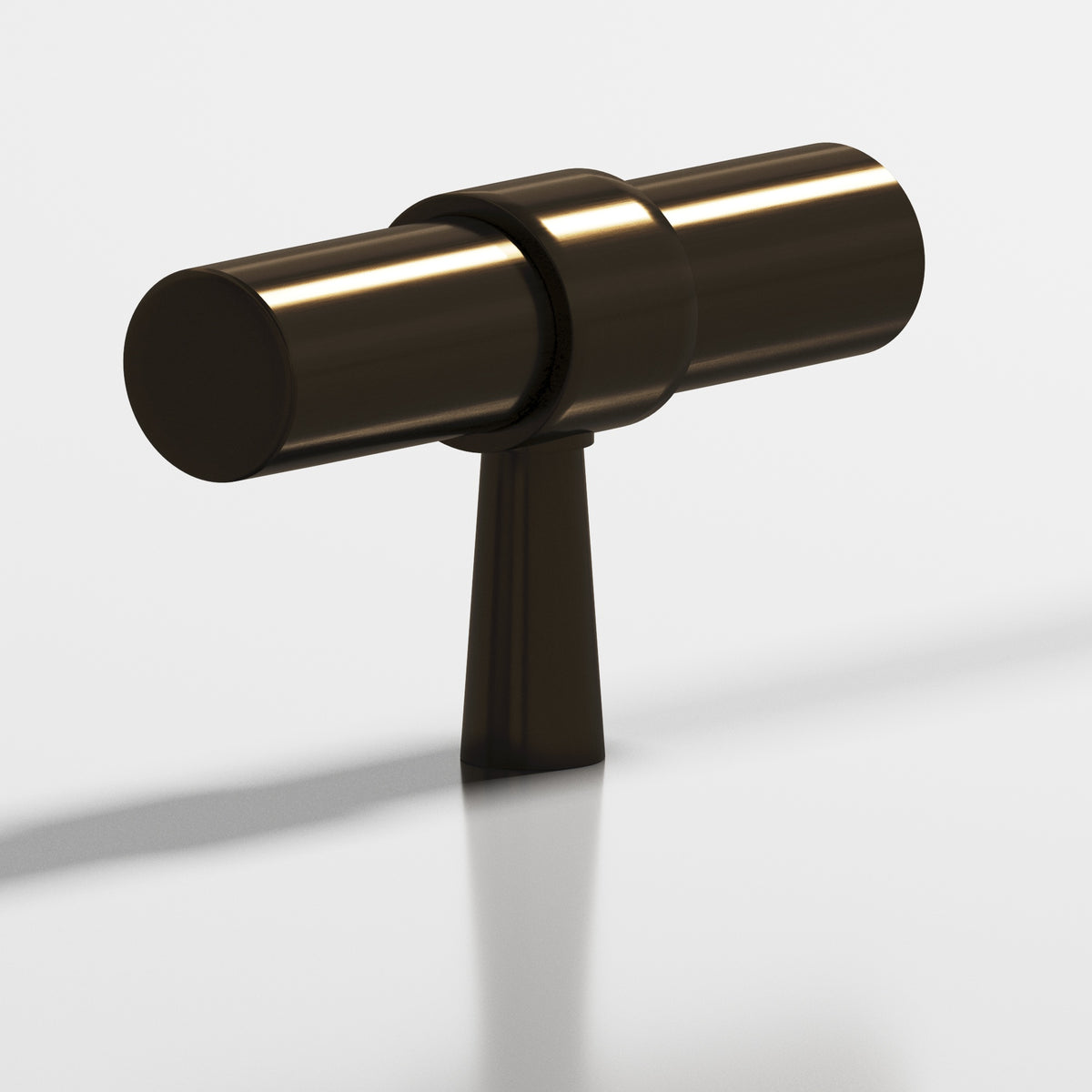 Colonial Bronze 1301 Collared T-Knob with Tapered Post, 2 in - Oil Rubbed Bronze