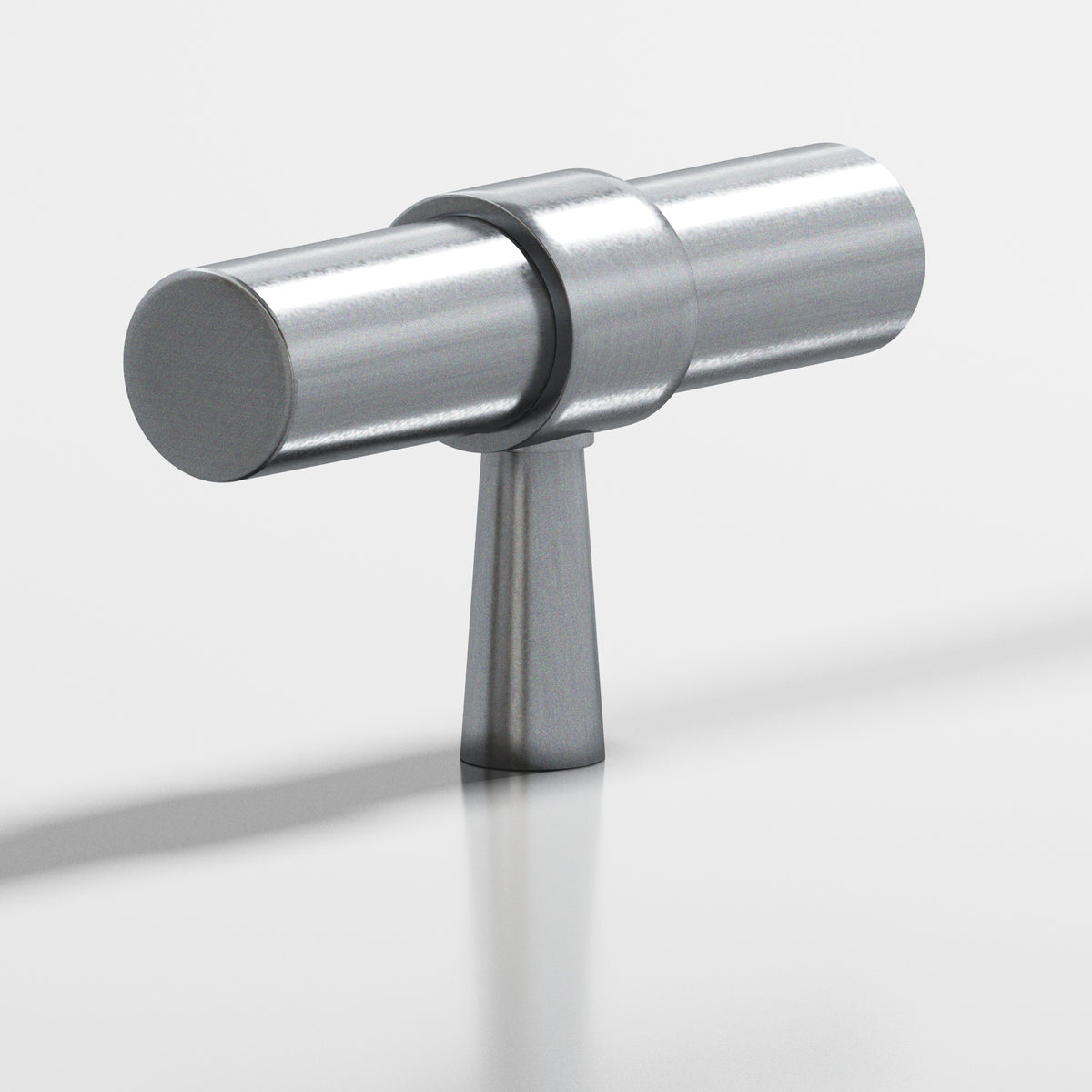 Colonial Bronze 1301 Collared T-Knob with Tapered Post, 2 in - Satin Chrome