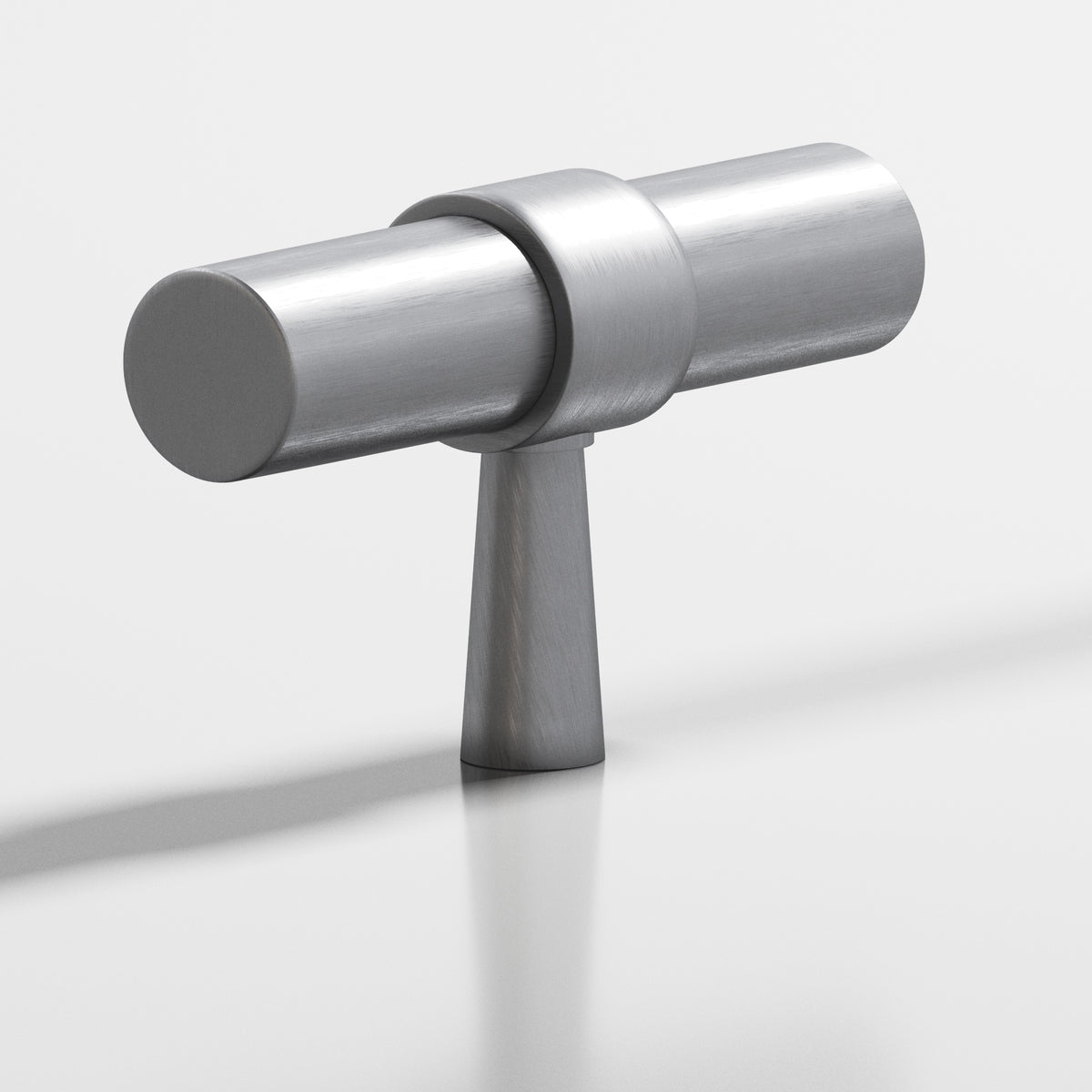 Colonial Bronze 1301 Collared T-Knob with Tapered Post, 2 in - Matte Satin Chrome