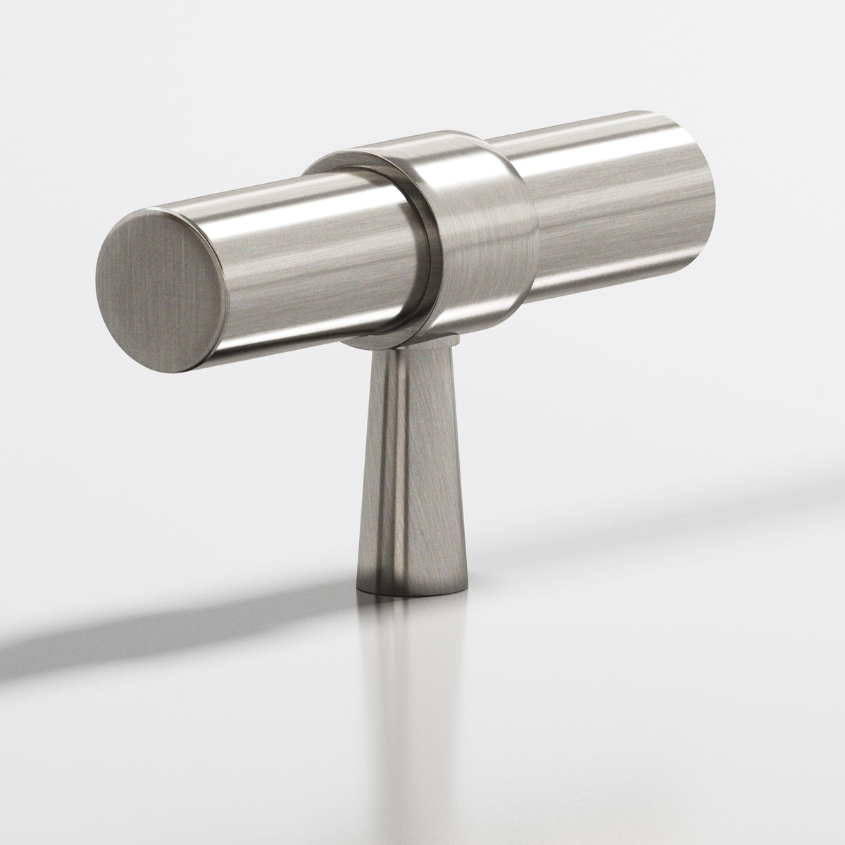 Colonial Bronze 1301 Collared T-Knob with Tapered Post, 2 in - Satin Nickel