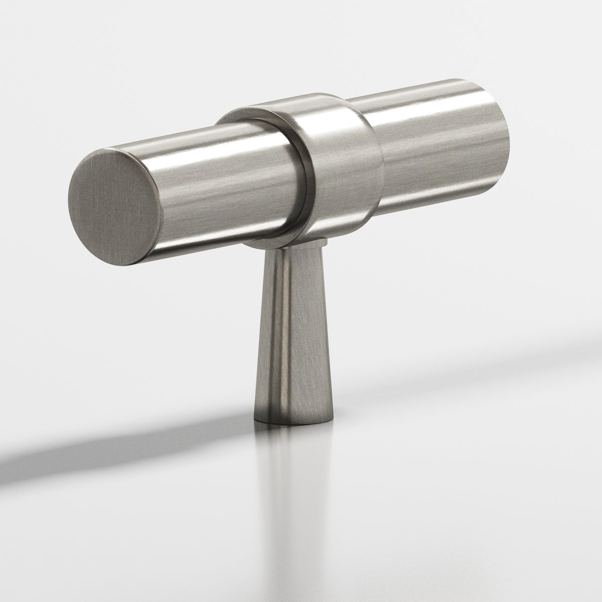 Colonial Bronze 1301 Collared T-Knob with Tapered Post, 2 in - Nickel Stainless