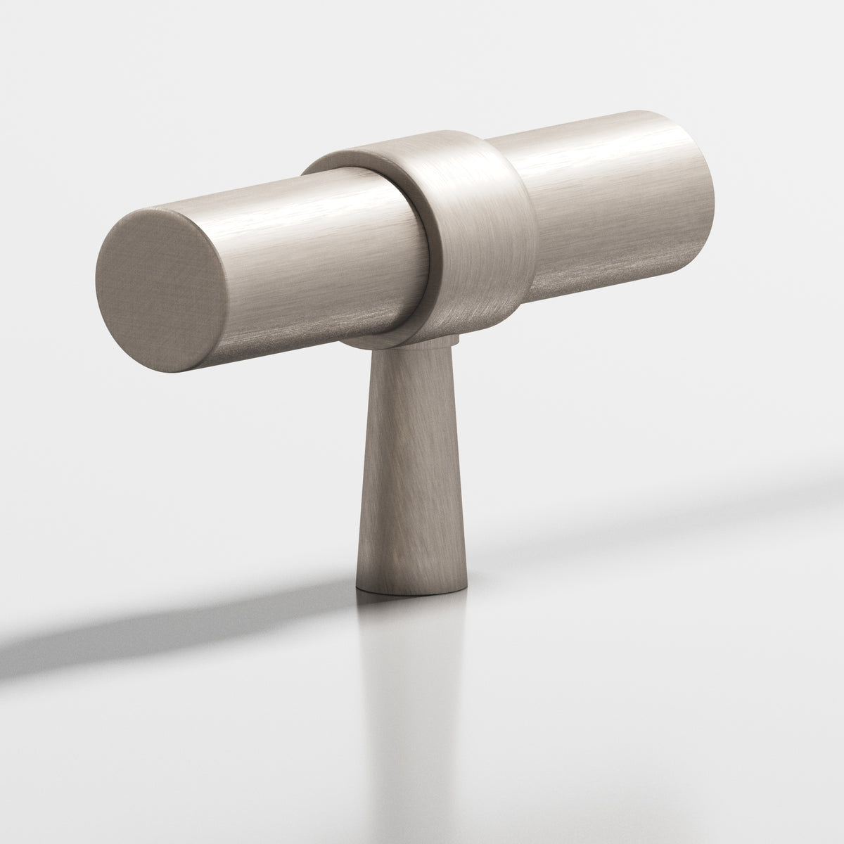 Colonial Bronze 1301 Collared T-Knob with Tapered Post, 2 in - Matte Satin Nickel