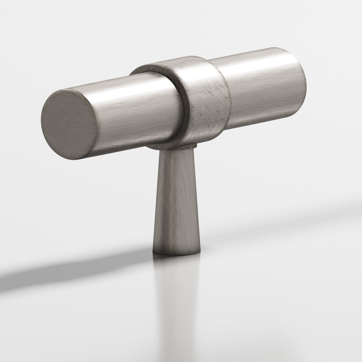 Colonial Bronze 1301 Collared T-Knob with Tapered Post, 2 in - Pewter