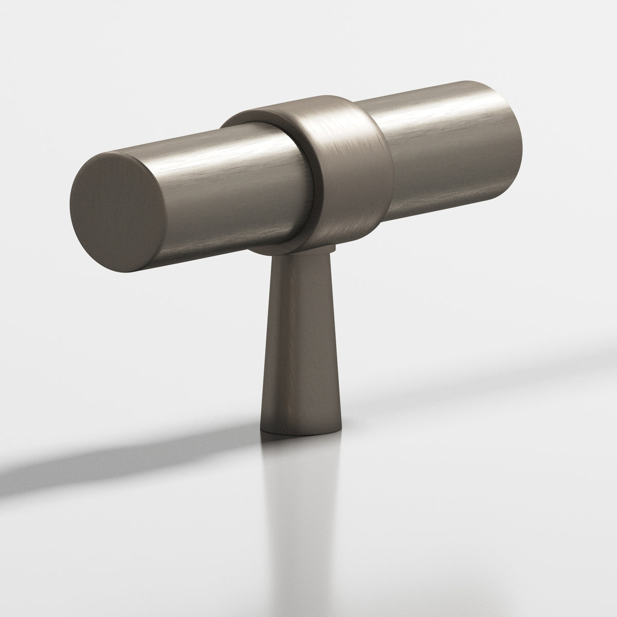 Colonial Bronze 1301 Collared T-Knob with Tapered Post, 2 in - Matte Pewter