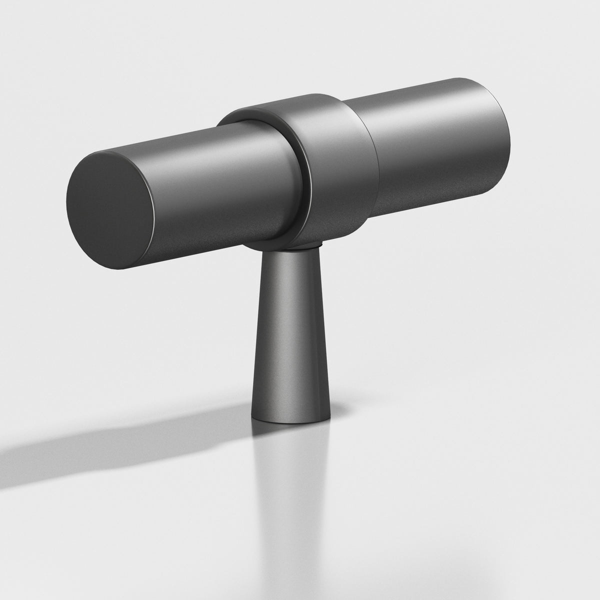 Colonial Bronze 1301 Collared T-Knob with Tapered Post, 2 in - Matte Graphite