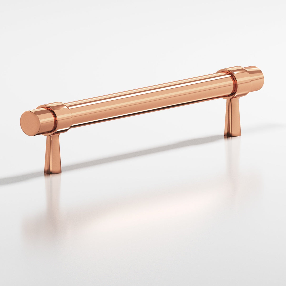 Colonial Bronze 1302 Collared Round Pull with Tapered Posts, 15/32 in Diameter - Polished Copper