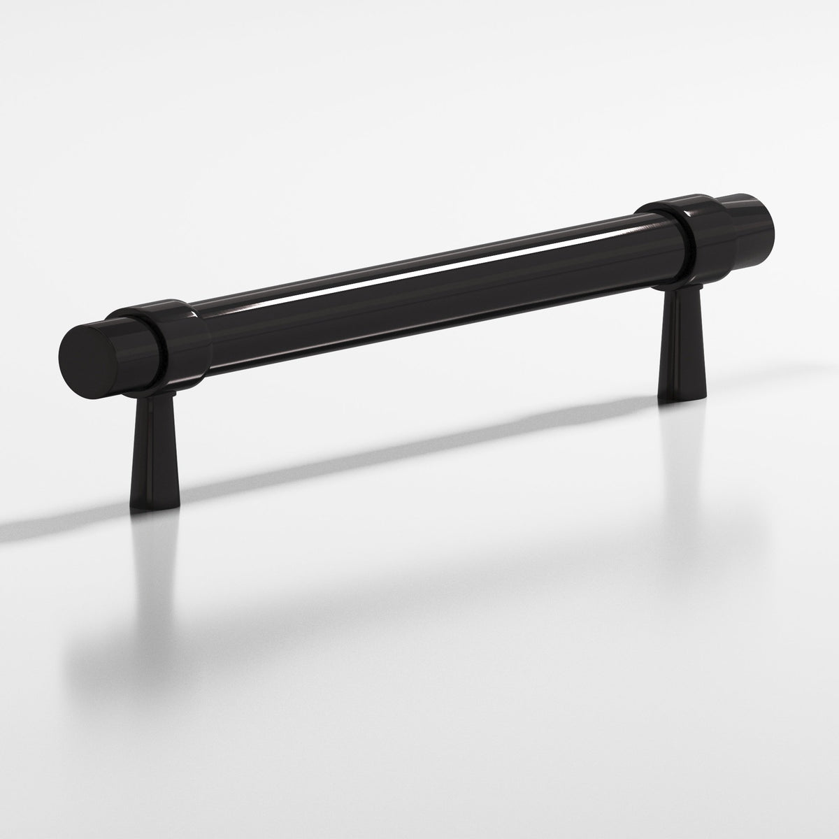 Colonial Bronze 1302 Collared Round Pull with Tapered Posts, 15/32 in Diameter - Satin Black