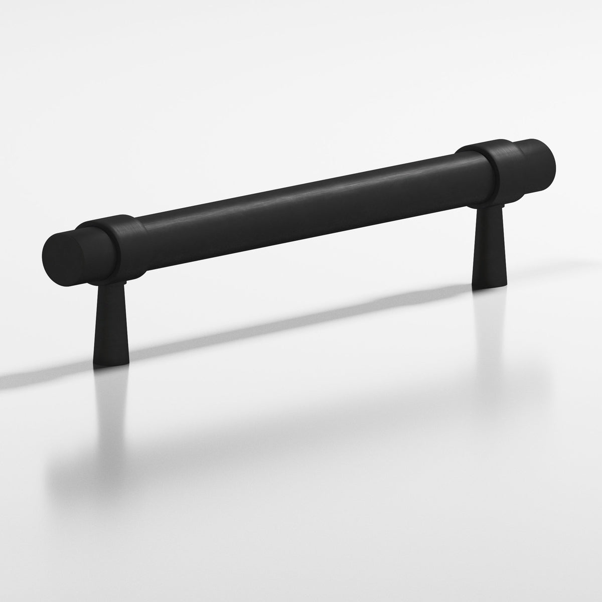 Colonial Bronze 1302 Collared Round Pull with Tapered Posts, 15/32 in Diameter - Matte Satin Black