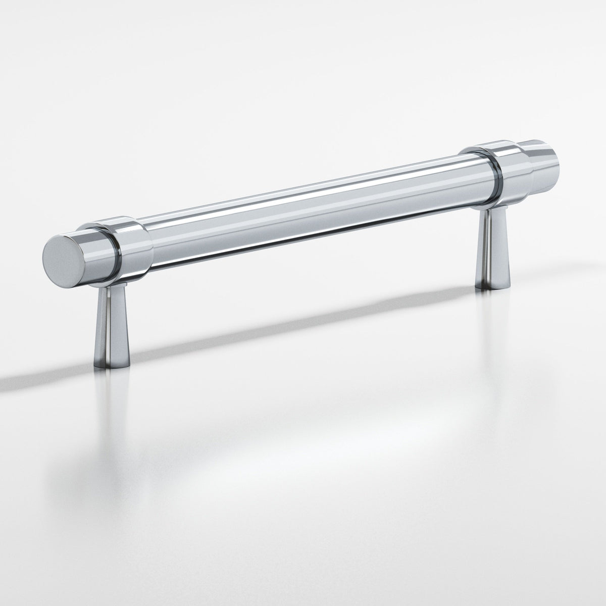 Colonial Bronze 1302 Collared Round Pull with Tapered Posts, 15/32 in Diameter - Polished Chrome