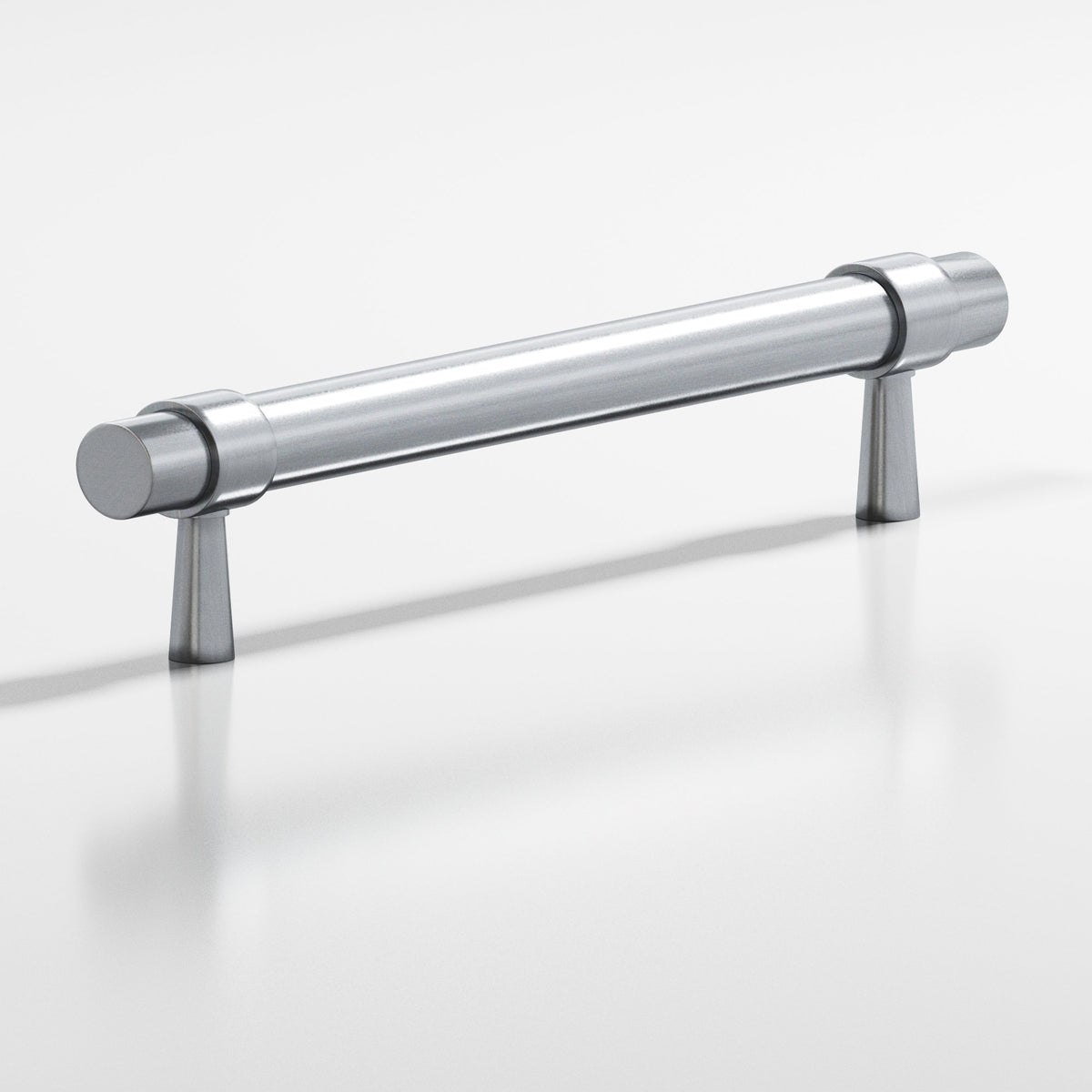 Colonial Bronze 1302 Collared Round Pull with Tapered Posts, 15/32 in Diameter - Satin Chrome