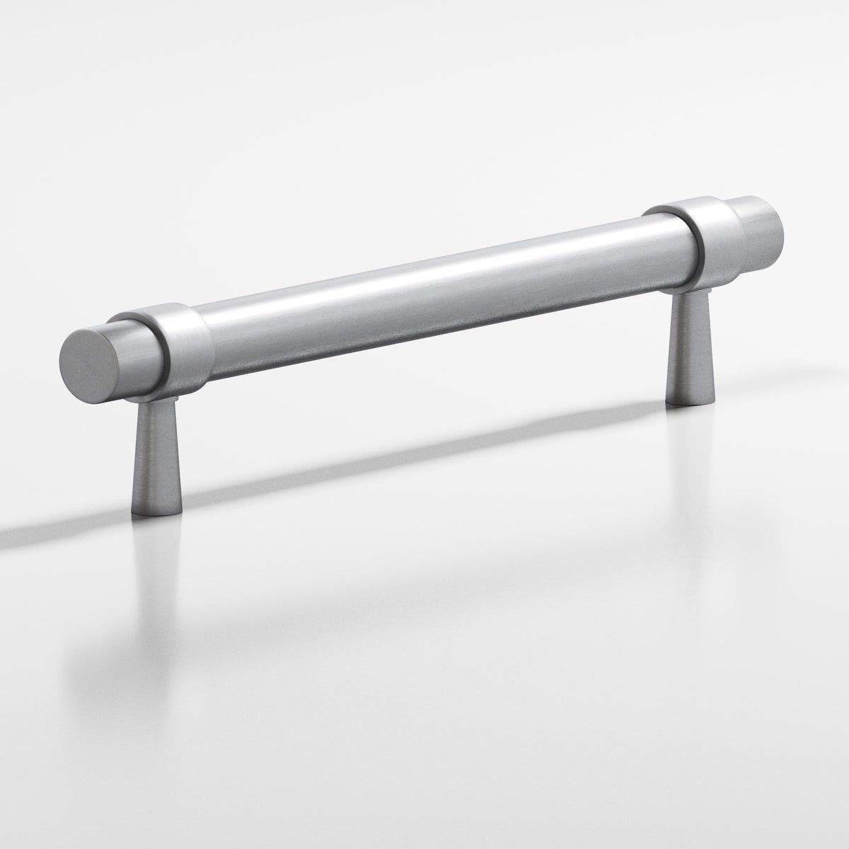 Colonial Bronze 1302 Collared Round Pull with Tapered Posts, 15/32 in Diameter - Matte Satin Chrome