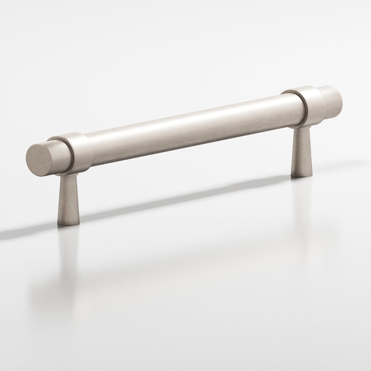 Colonial Bronze 1302 Collared Round Pull with Tapered Posts, 15/32 in Diameter - Matte Satin Nickel