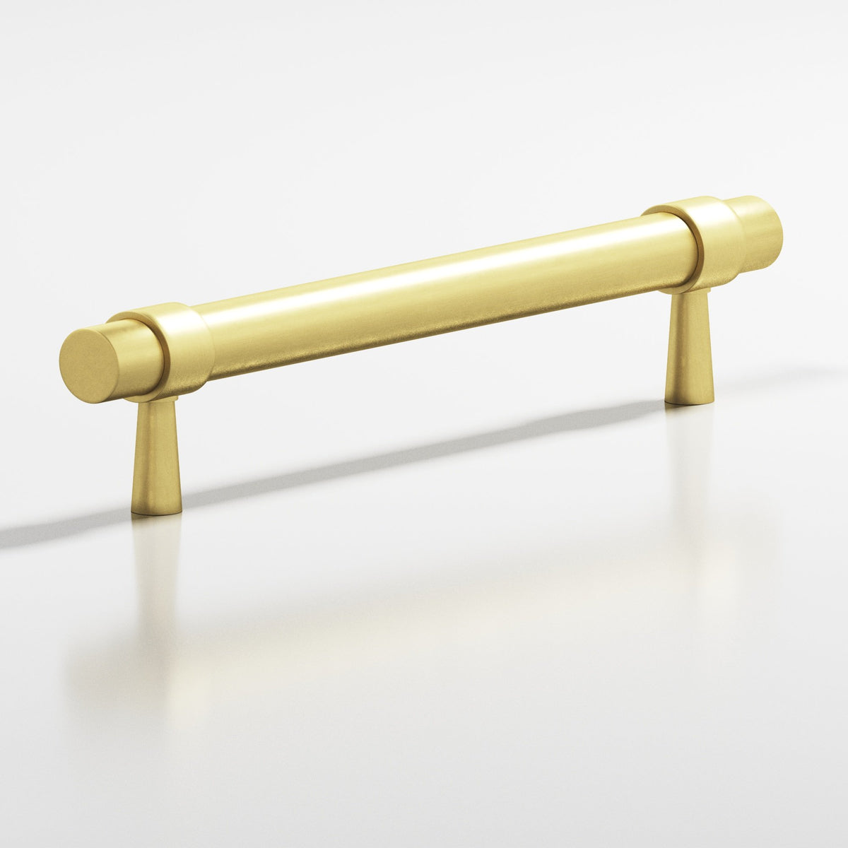Colonial Bronze 1302 Collared Round Pull with Tapered Posts, 15/32 in Diameter - Matte Satin Brass