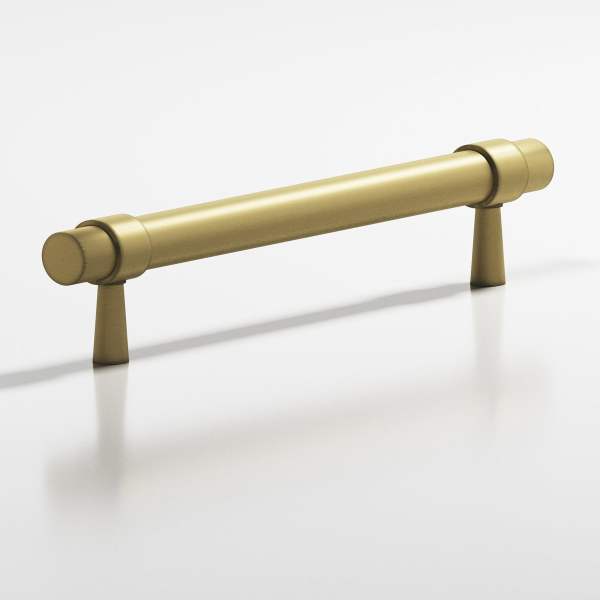 Colonial Bronze 1302 Collared Round Pull with Tapered Posts, 15/32 in Diameter - Matte Antique Satin Brass