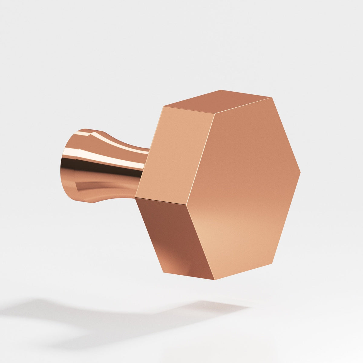 Colonial Bronze 130 Hexagonal Knob with Flared Post, 1 in - Polished Copper