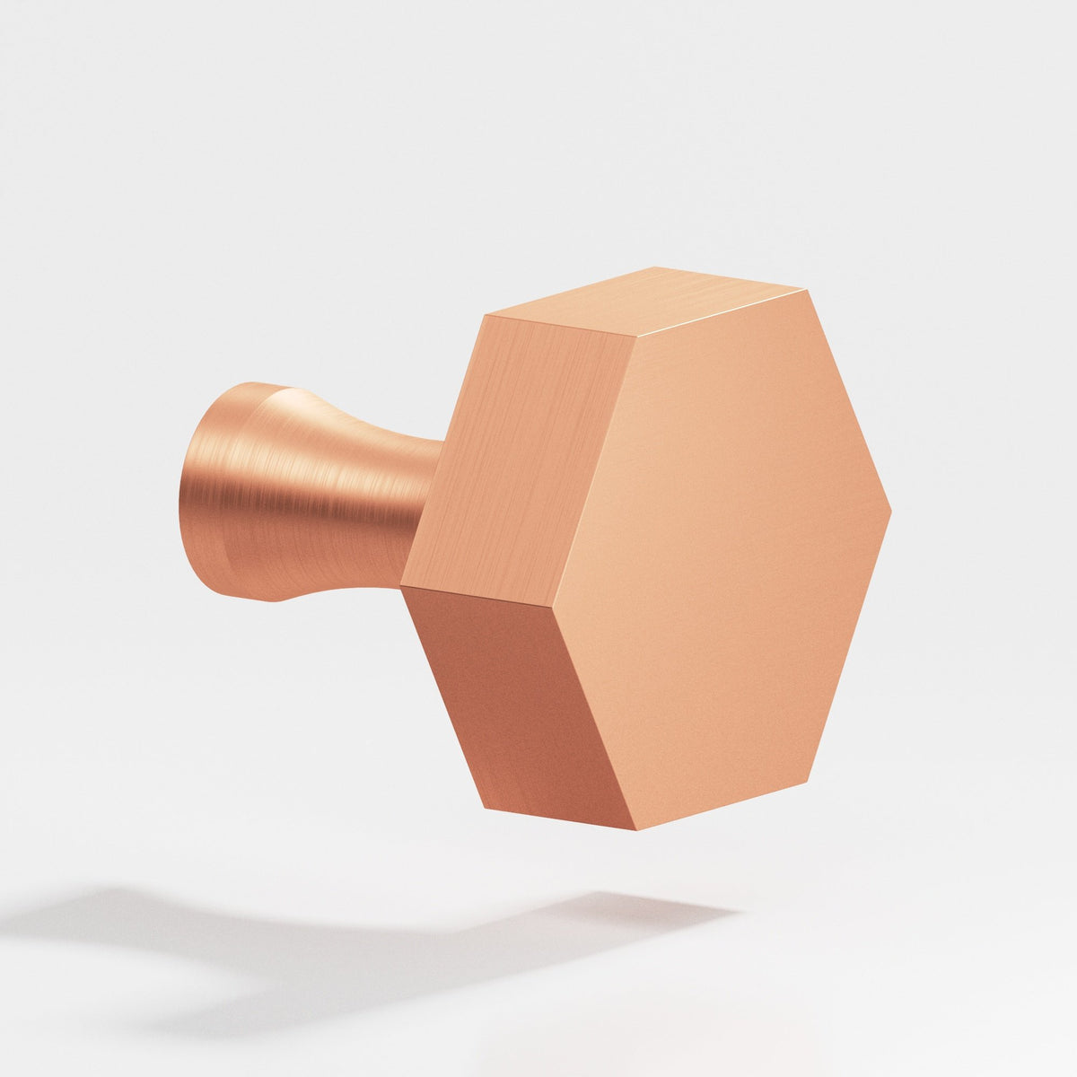 Colonial Bronze 130 Hexagonal Knob with Flared Post, 1 in - Matte Satin Copper