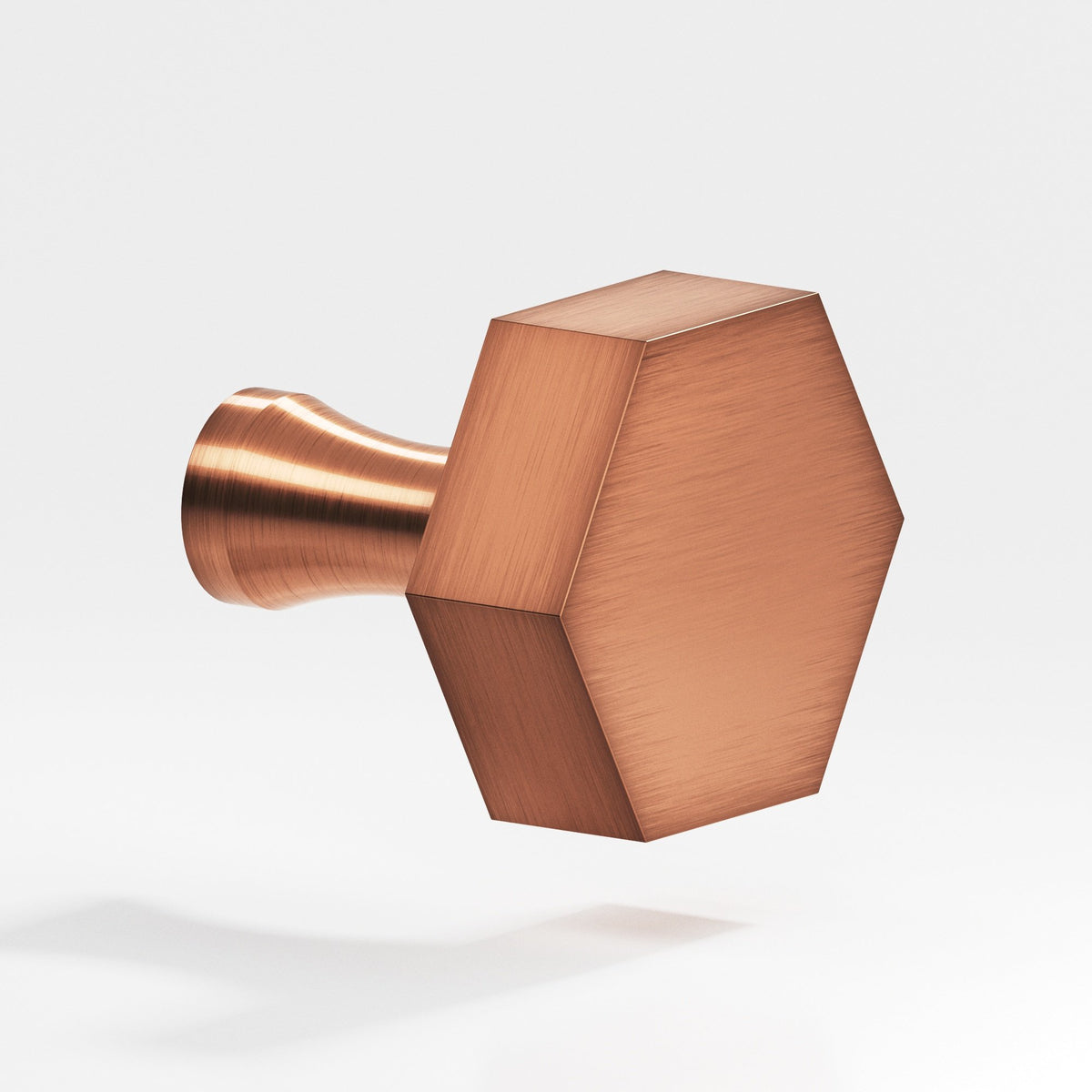 Colonial Bronze 132 Hexagonal Knob with Flared Post, 1-1/2 in - Antique Copper