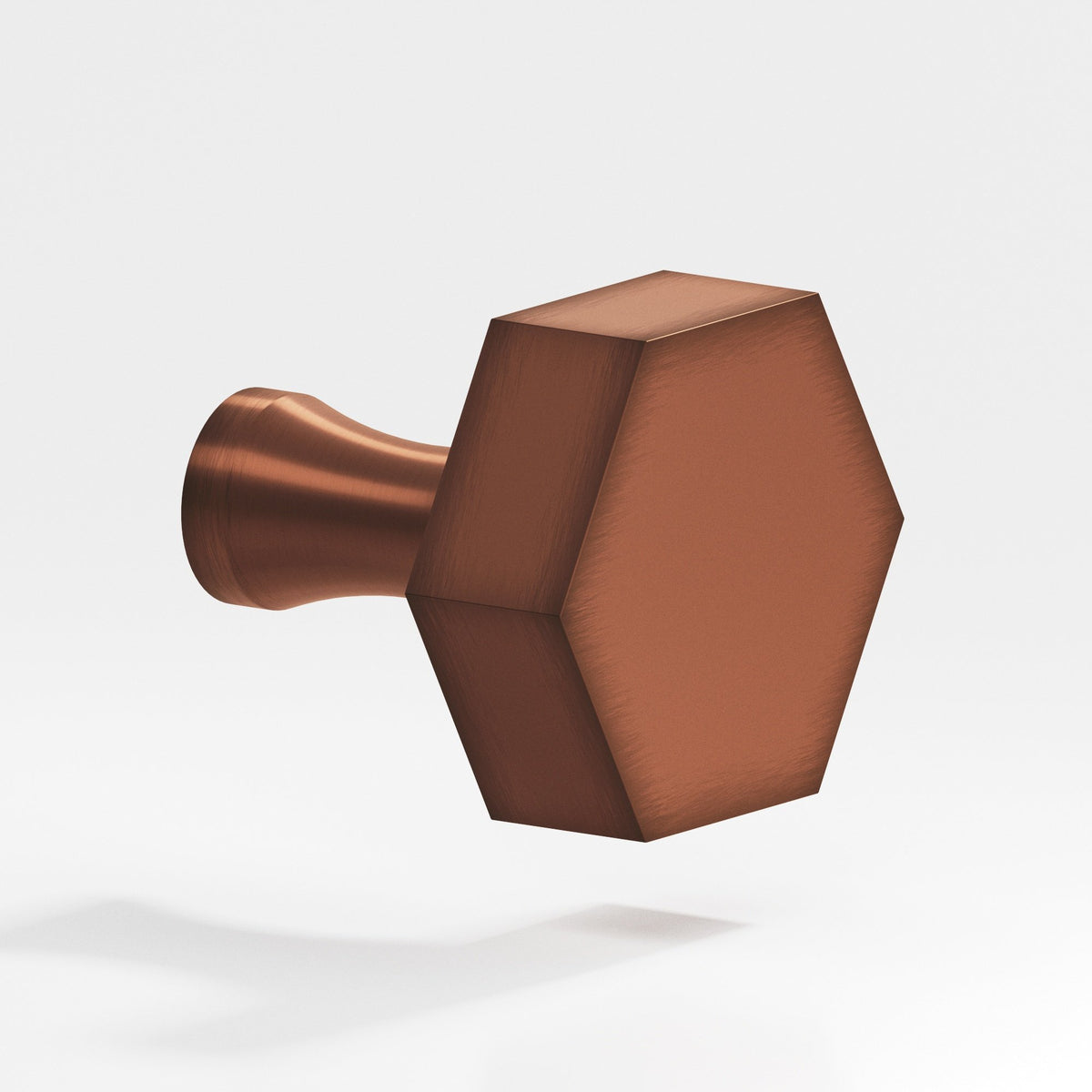 Colonial Bronze 131 Hexagonal Knob with Flared Post, 1-1/4 in - Matte Antique Copper