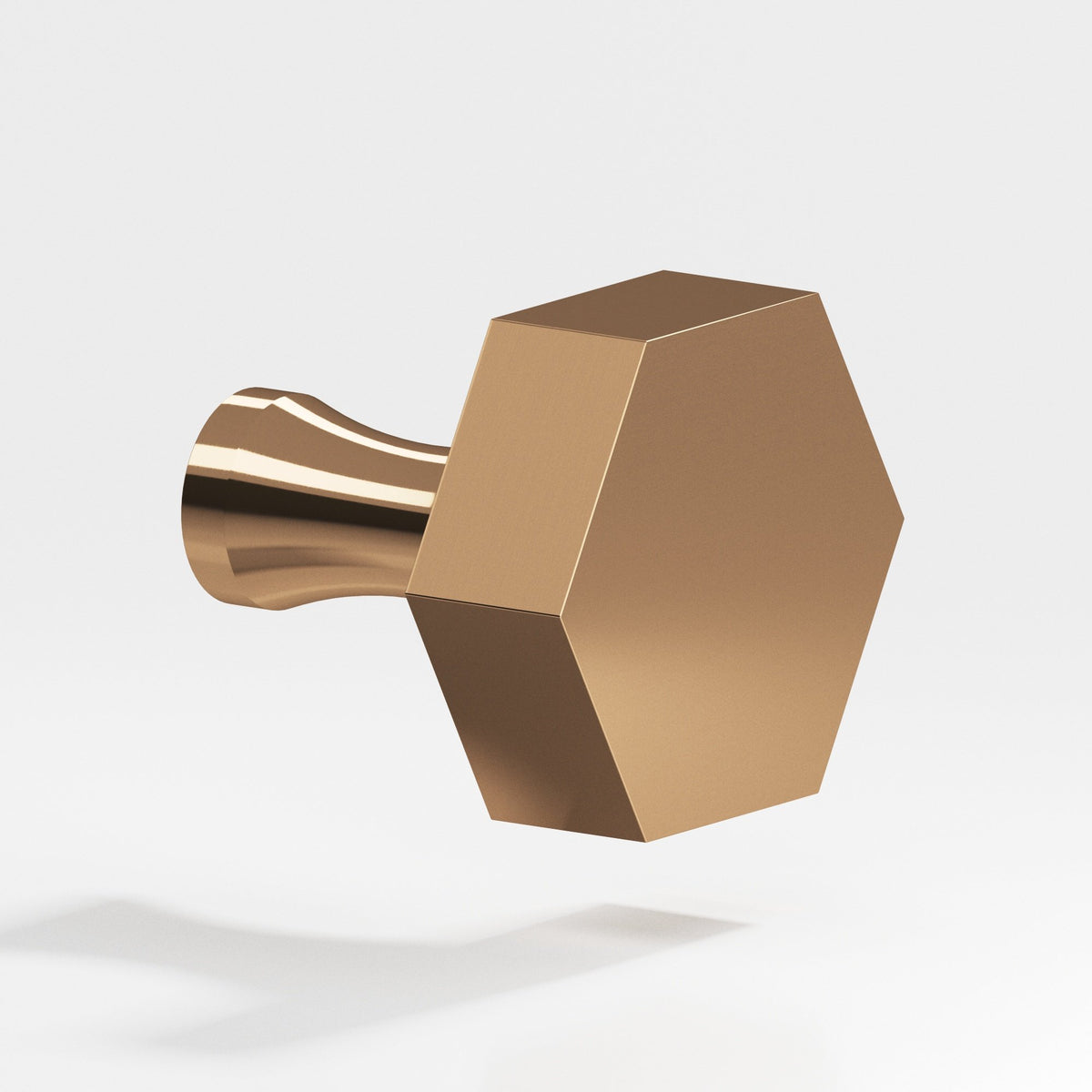 Colonial Bronze 130 Hexagonal Knob with Flared Post, 1 in - Polished Bronze
