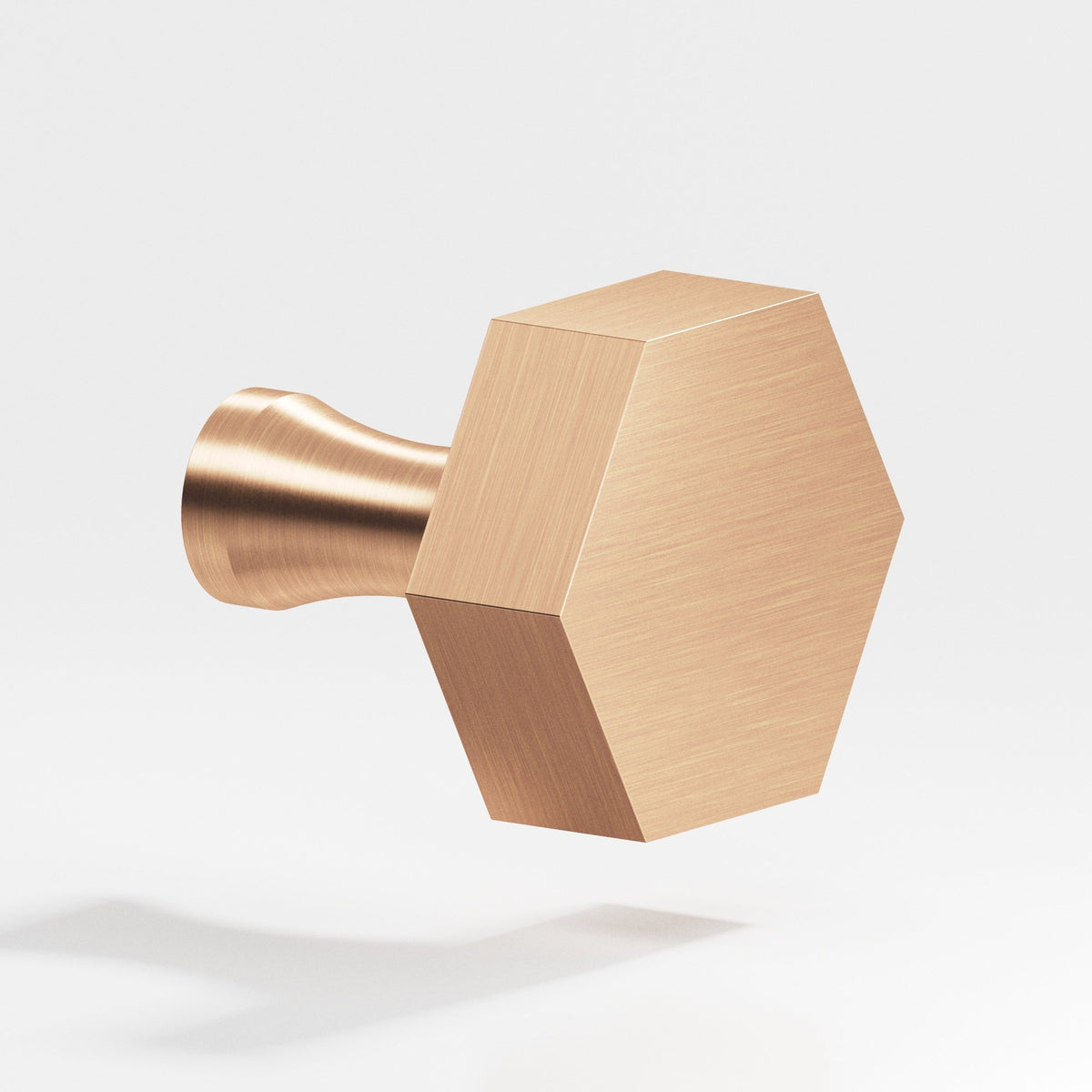 Colonial Bronze 130 Hexagonal Knob with Flared Post, 1 in - Satin Bronze