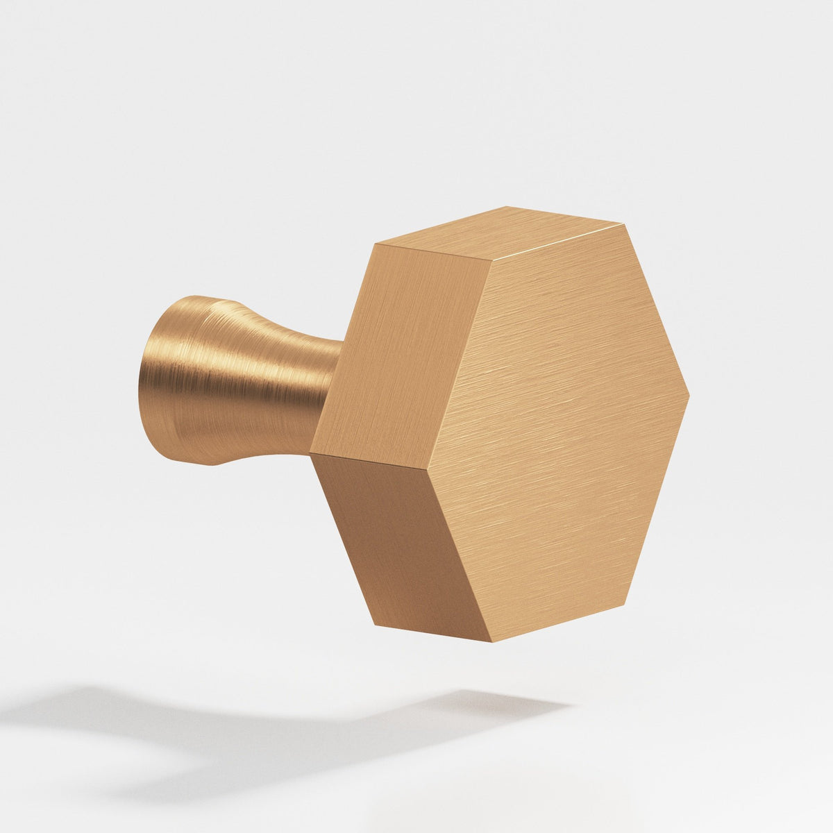 Colonial Bronze 130 Hexagonal Knob with Flared Post, 1 in - Matte Satin Bronze