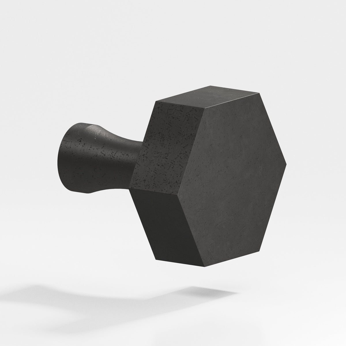 Colonial Bronze 132 Hexagonal Knob with Flared Post, 1-1/2 in - Distressed Satin Black