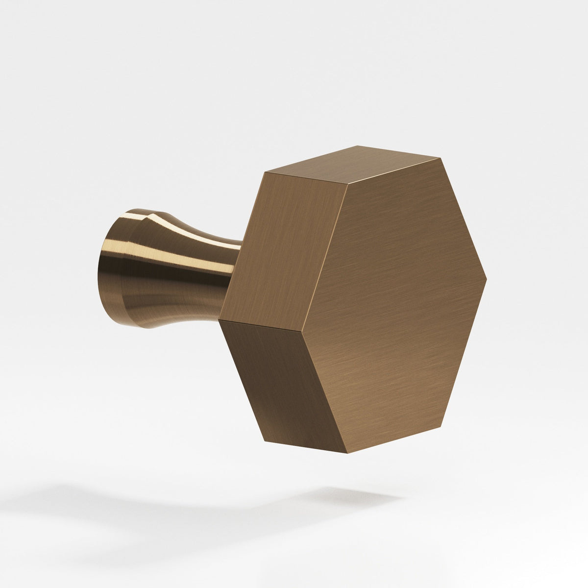 Colonial Bronze 130 Hexagonal Knob with Flared Post, 1 in - Light Statuary Bronze