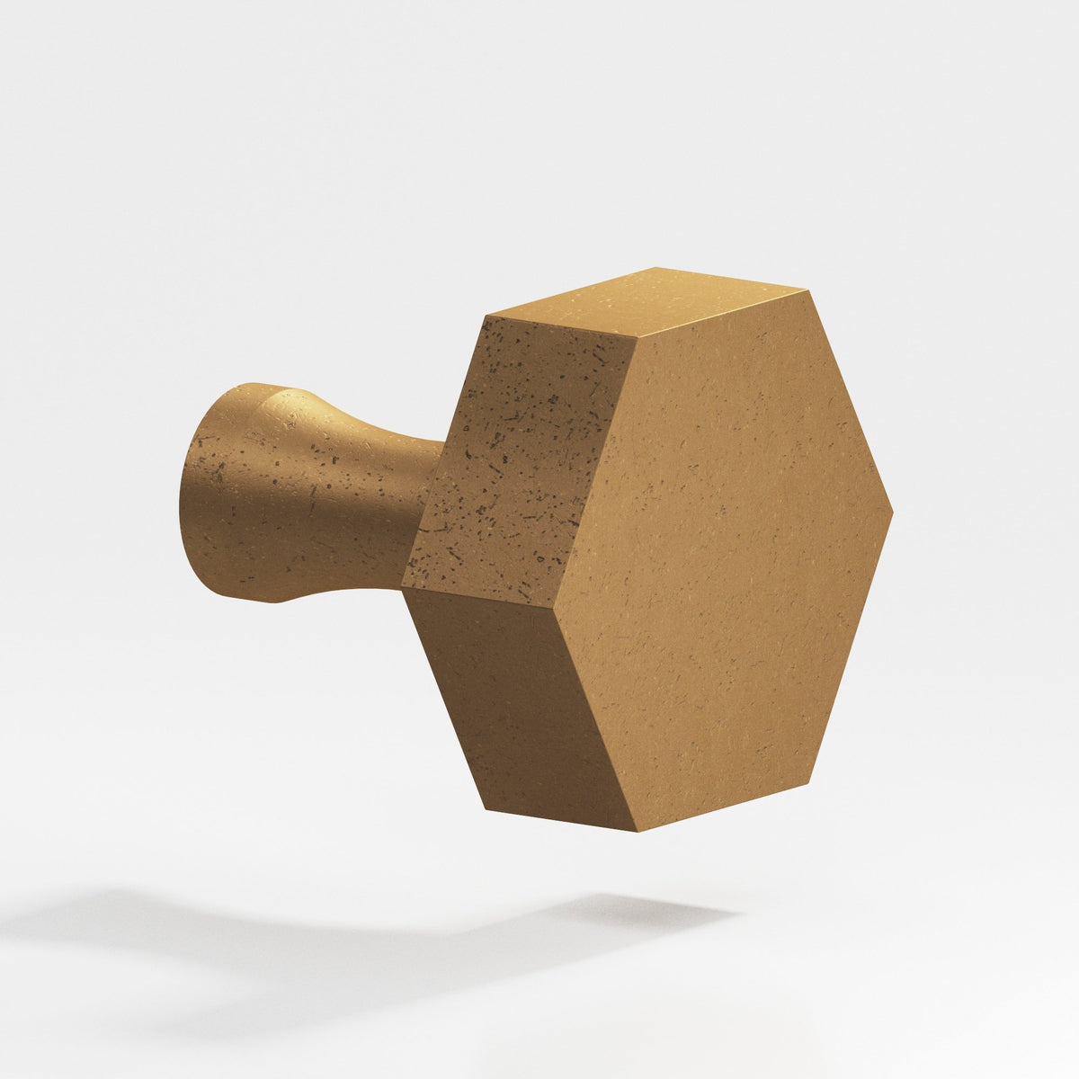 Colonial Bronze 130 Hexagonal Knob with Flared Post, 1 in - Distressed Light Statuary Bronze