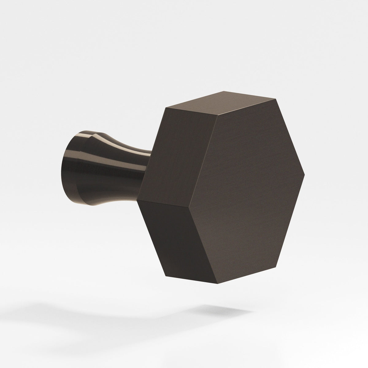 Colonial Bronze 132 Hexagonal Knob with Flared Post, 1-1/2 in - Dark Statuary Bronze