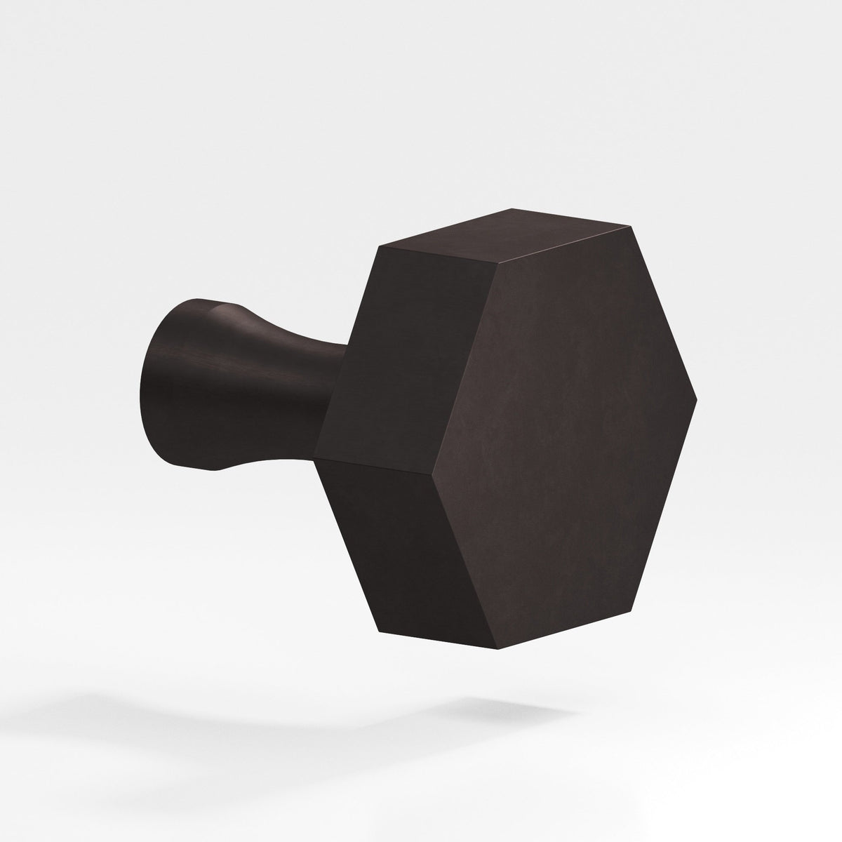 Colonial Bronze 131 Hexagonal Knob with Flared Post, 1-1/4 in - Matte Dark Statuary Bronze