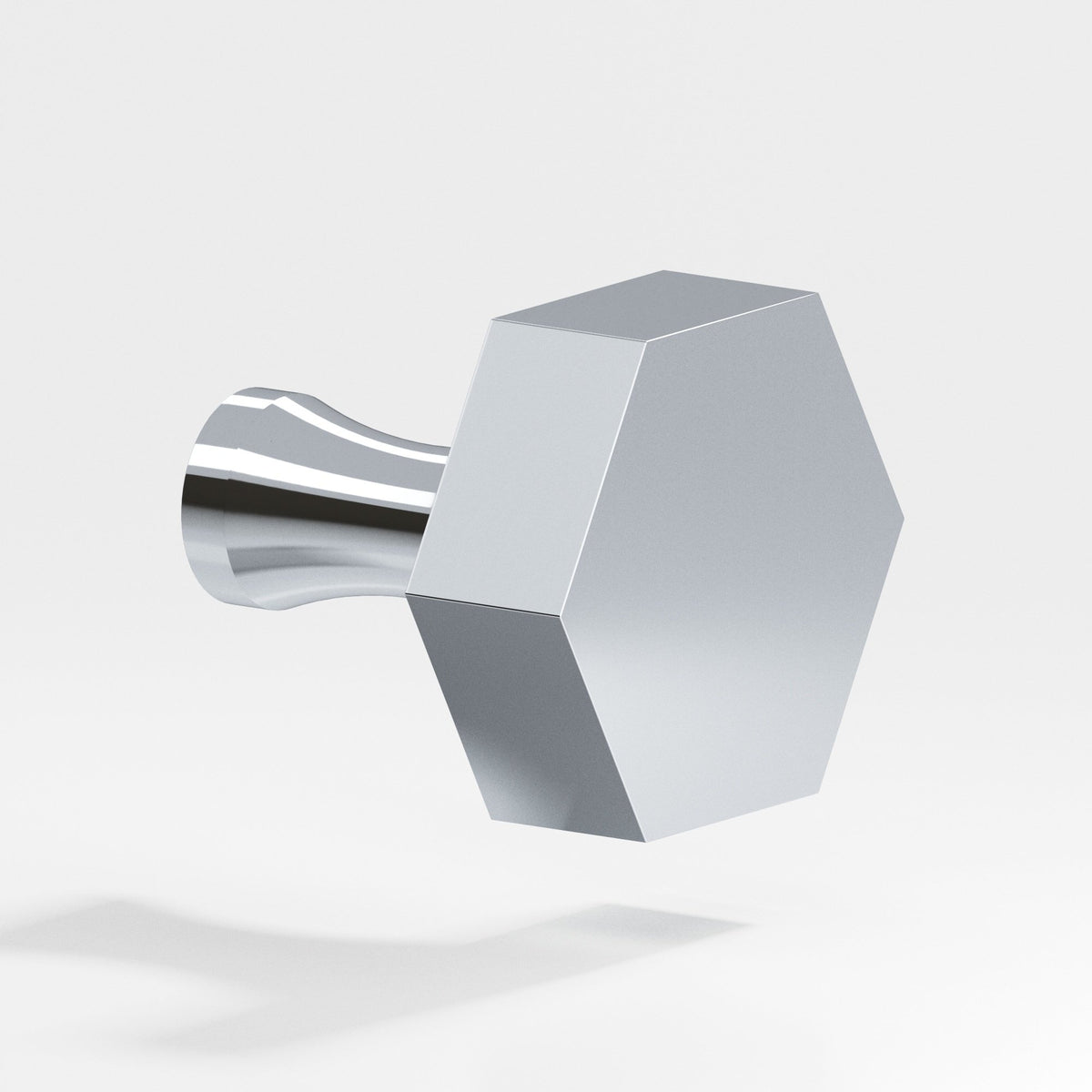 Colonial Bronze 132 Hexagonal Knob with Flared Post, 1-1/2 in - Polished Chrome