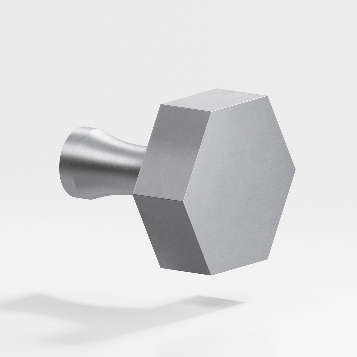 Colonial Bronze 130 Hexagonal Knob with Flared Post, 1 in - Matte Satin Chrome