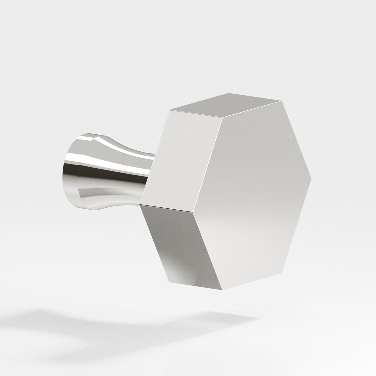 Colonial Bronze 132 Hexagonal Knob with Flared Post, 1-1/2 in - Polished Nickel
