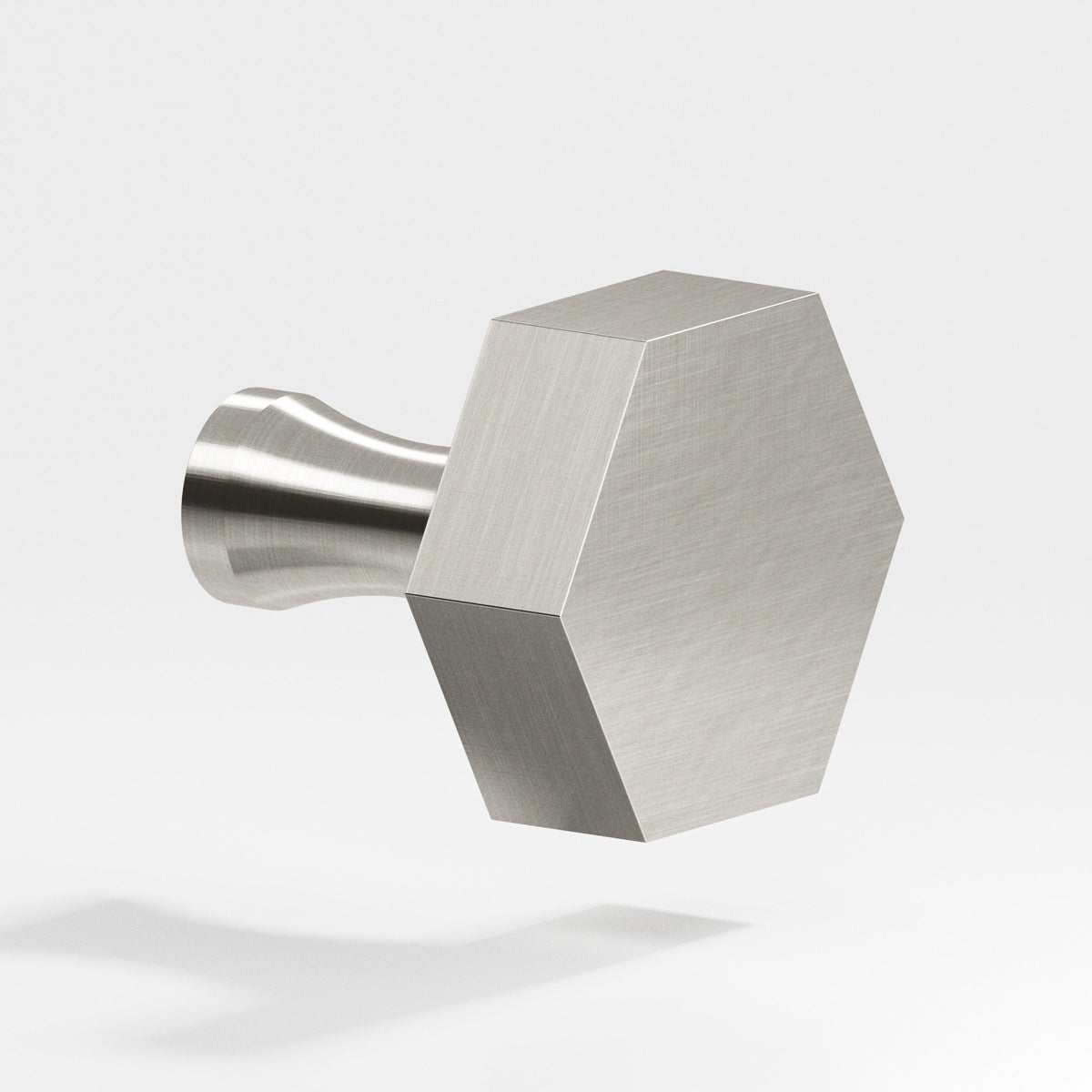 Colonial Bronze 130 Hexagonal Knob with Flared Post, 1 in - Satin Nickel