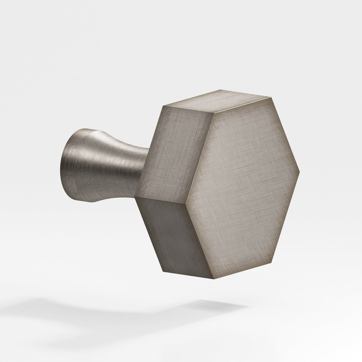 Colonial Bronze 132 Hexagonal Knob with Flared Post, 1-1/2 in - Pewter