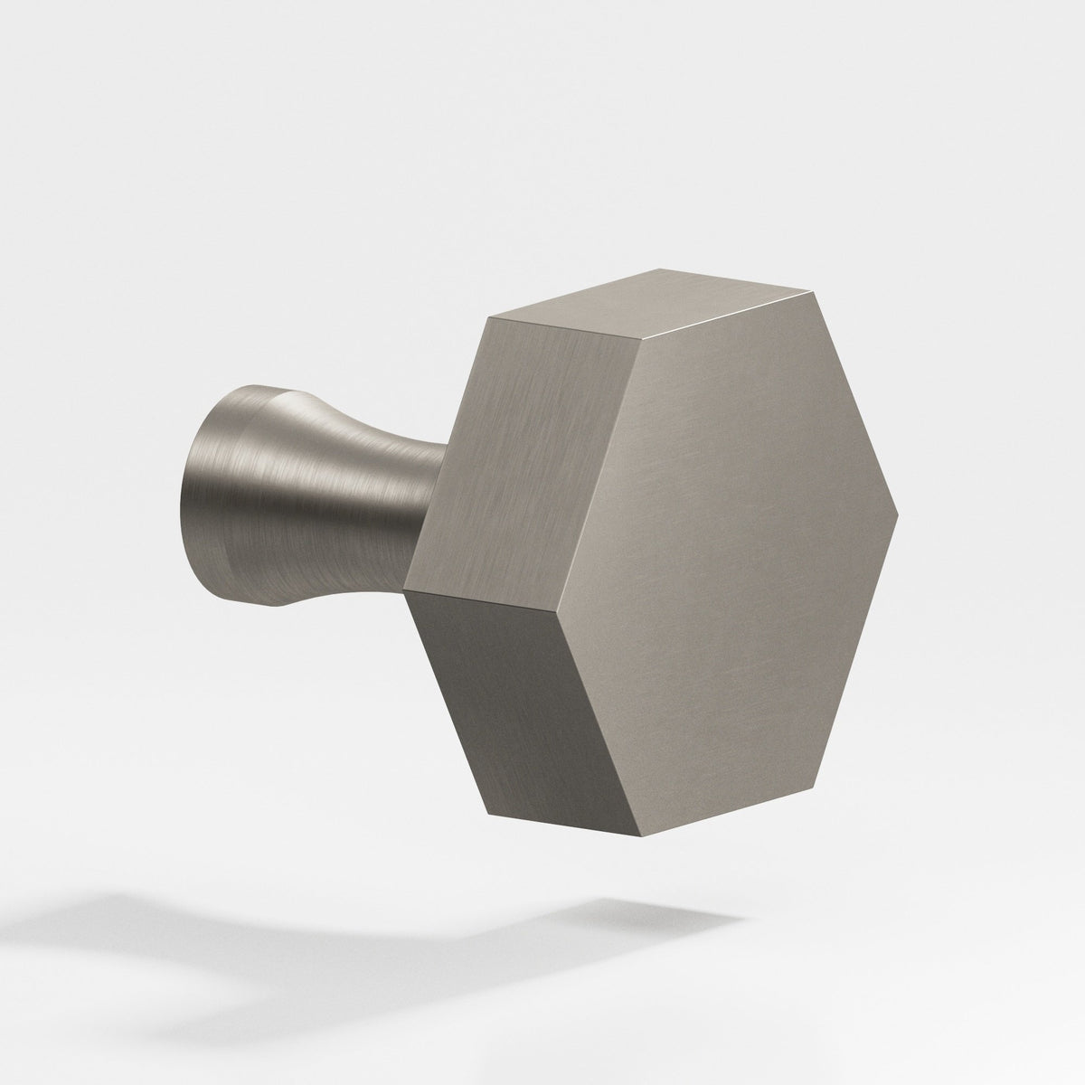 Colonial Bronze 130 Hexagonal Knob with Flared Post, 1 in - Matte Pewter